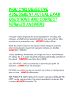 WGU C182 OBJECTIVE  ASSESSMENT ACTUAL EXAM  QUESTIONS AND CORRECT  VERIFIED ANSWERS 