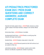 ATI PEDIACTRICS PROCTORED  EXAM 2023 / PEDS EXAM  QUESTIONS AND CORRECT  ANSWERS | AGRADE  COMPLETE EXAM