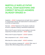 MARYVILLE NURS 611 PATHO  ACTUAL EXAM QUESTIONS AND  CORRECT DETAILED ANSWERS  |ALREADY GRADED A+