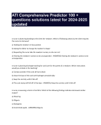ATI Comprehensive Predictor 100 +  questions solutions latest for 2024-2025  updated