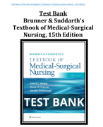 Test Bank for Brunner & Suddarth's Textbook of Medical-Surgical Nursing, 15th Edition (Hinkle, 2022), All Chapters | A+ ULTIMATE GUIDE 2022