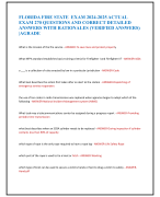 FLORIDA FIRE STATE  EXAM 2024-2025 ACTUAL  EXAM 270 QUESTIONS AND CORRECT DETAILED  ANSWERS WITH RATIONALES (VERIFIED ANSWERS)  |AGRADE 