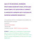 2024 ATI RN MATERNAL NEWBORN PROCTORED EXAM WITH NGN LATEST 2024 EXAM COMPLETE QUESTIONS & CORRECT ELABORATED ANSWERS WITH RATIONALES (VERIFIED ANSWERS GRADED A+)