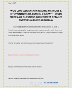 WGU C909 ELEMENTARY READING METHODS & INTERVENTIONS OA EXAM A, B & C WITH STUDY GUIDES ALL QUESTIONS