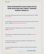 TEXAS WASTEWATER CLASS C EXAM 2024-2025 ACTUAL 200 QUESTIONS AND CORRECT DETAILED ANSWERS ALREADY GRADED A+ BEST RATED EXAM JUST RELEASED