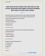 CADC EXAM ACTUAL EXAM LATEST 2024-2025 ALL 400 ACTUAL QUESTIONS AND CORRECT DETAILED ANSWERS BEST STOOL TO STUDY CADC COURSE