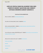 USPS 421 POSTAL EXAM SSA ACADEMY 2024-2025 COMPLETE NEWEST QUESTIONS AND CORRECT DETAILED ANSWERS ALREADY GRADED A+
