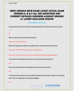 WEST VIRGINIA MPJE EXAM LATEST ACTUAL EXAM VERSION A, B & C ALL 500 QUESTIONS AND CORRECT DETAILED ANSWERS ALREADY GRADED A+ LATEST 2024-2025 UPDATE