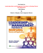 Test Bank For Leadership Roles and Management Functions in Nursing Theory and Application  10th Edition By Bessie L. Marquis, Carol Jorgensen Huston |All Chapters, Complete Q & A, Latest 2024|