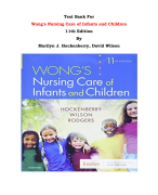 Test Bank For Wong's Nursing Care of Infants and Children 11th Edition By Marilyn J. Hockenberry, David Wilson |All Chapters, Complete Q & A, Latest 2024|