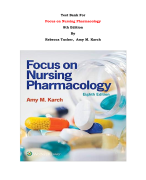 Test Bank For Focus on Nursing Pharmacology 8th Edition By Rebecca Tucker,  Amy M. Karch |All Chapters, Complete Q & A, Latest 2024|