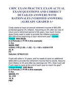 CRPC EXAM PRACTICE EXAM ACTUAL  EXAM QUESTIONS AND CORRECT  DETAILED ANSWERS WITH  RATIONALES (VERIF