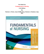 Test Bank For Fundamentals of Nursing  11th Edition By Patricia A. Potter, Anne Griffin Perry, Patricia A. Stockert, Amy Hall |All Chapters, Complete Q & A, Latest 2024|