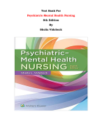 Test Bank For Psychiatric-Mental Health Nursing  8th Edition By Shelia Videbeck |All Chapters, Complete Q & A, Latest 2024|