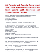 SC Property and Casualty Exam Latest 2024 | SC Property and Casualty Actual  Exam Update 2024 Questions and  Correct Answers Rated A+ | Verified SC Property and Casualty Exam 2024 Quiz with Accurate Solutions Aranking Allpass
