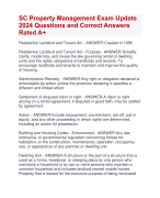 SC Property Management Exam Update 2024 Questions and Correct Answers  Rated A+ | Verified SC Property Management Exam 2024 Quiz with Accurate Solutions Aranking Allpass