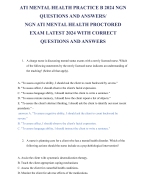 ATI MENTAL HEALTH PRACTICE B 2024 NGN QUESTIONS AND ANSWERS/ NGN ATI MENTAL HEALTH PROCTORED EXAM LATEST 2024 WITH CORRECT QUESTIONS AND ANSWERS