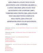 QMA INDIANA STATE TEST EXAM QUESTIONS AND ANSWERS GRADED A+ LATEST 2024/2025, QMA STATE TEST QUESTIONS AND ANSWERS (100% VERIFIED SOLUTIONS) 2024, QMA STATE TEST 2024/2025 WITH COMPLETE SOLUTIONS, QMA INSULIN ADMINISTRATION EXAM QUESTIONS AND ANSWERS 