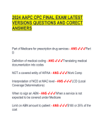 2024 AAPC CPC FINAL EXAM LATEST  VERSIONS QUESTIONS AND CORECT  ANSWERS