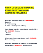 YMCA LIFEGUARD TRAINING  EXAM QUESTIONS AND  ANSWERS |GRADED A