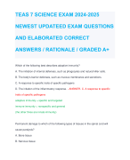 TEAS 7 SCIENCE EXAM 2024-2025 NEWEST UPDATEED EXAM QUESTIONS AND ELABORATED CORRECT ANSWERS / RATIONALE / GRADED A+