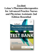 Test Bank Lehne’s Pharmacotherapeutics for Advanced Practice Nurses and Physician Assistants 2nd Edition Rosenthal 