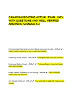 CANADIAN BOATING ACTUAL EXAM 100%  WITH QUESTIONS AND WELL VERIFIED  ANSWERS [GRADED A+]