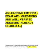 JB LEARNING EMT FINAL  EXAM WITH QUESTIONS  AND WELL VERIFIED  ANSWERS [ALREADY  GRADED A+]