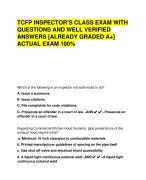 TCFP INSPECTOR’S CLASS EXAM WITH  QUESTIONS AND WELL VERIFIED  ANSWERS [ALREADY GRADED A+]  ACTUAL EXAM 100%
