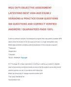WGU D075 OBJECTIVE ASSESSMENT LATESTAND BEST 2024-2025 EXAM 2 VERSIONS & PRACTICE EXAM QUESTIONS 500 QUESTIONS AND CORRECT VERIFIED ANSWERS / QUARANTEED PASS 100%