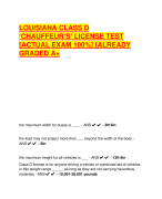 LOUISIANA CLASS D  ‘CHAUFFEUR’S’ LICENSE TEST  [ACTUAL EXAM 100%] [ALREADY  GRADED A+