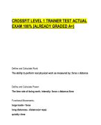 CROSSFIT LEVEL 1 TRAINER TEST ACTUAL  EXAM 100% [ALREADY GRADED A+} 