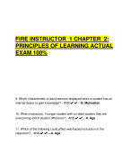 FIRE INSTRUCTOR 1 CHAPTER 2:  PRINCIPLES OF LEARNING ACTUAL  EXAM 100%