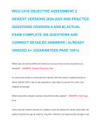 WGU C810 OBJECTIVE ASSESSMENT 2 NEWEST VERSIONS 2024-2025 AND PRACTICE QUESTIONS (VERSION A AND B) ACTUAL EXAM COMPLETE 300 QUESTIONS AND CORRECT DETAILED ANSWERS | ALREADY GRADED A+ (GUARANTEED PASS 100%)