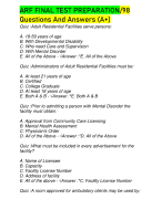 ARF FINAL TEST PREPARATION/98 Questions And Answers (A+)