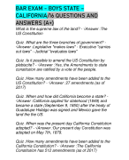 BAR EXAM - BOYS STATE – CALIFORNIA/16 QUESTIONS AND ANSWERS (A+)