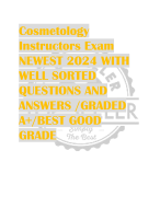 Cosmetology  Instructors Exam NEWEST 2024 WITH  WELL SORTED  QUESTIONS AND  ANSWERS /GRADED  A+/BEST GOOD  GRADE