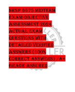 NRNP 6675 Midterm  Exam OBJECTIVE  ASSESSMENT 2024  ACTUAL EXAM  QUESTIONS WITH  DETAILED VERIFIED  ANSWERS (100%  CORRECT ANSWERS) /A+  GRADE ASSURED
