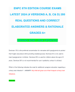 ENPC 6TH EDITION COURSE EXAMS LATEST 2024 (4 VERSIONS A, B, C& D) 200 REAL QUESTIONS AND CORRECT ELABORATED ANSWERS & RATIONALE GRADED A+ (BRAND NEW!! 2024 UPDATED)