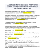 ACCT 526 FINAL STUDY KIT WITH  COMPLETE QUESTIONS AND ACCURATE  ANSWERS RATED A+