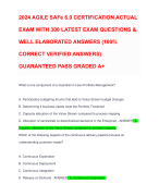2024 AGILE SAFe 6.0 CERTIFICATION ACTUAL EXAM WITH 300 LATEST EXAM QUESTIONS & WELL ELABORATED ANSWERS (100% CORRECT VERIFIED ANSWERS) GUARANTEED PASS GRADED A+