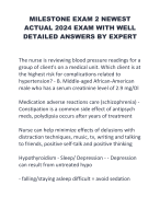 MILESTONE EXAM 2 NEWEST ACTUAL 2024 EXAM WITH WELL DETAILED ANSWERS BY EXPERT