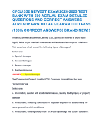 CPCU 552 NEWEST EXAM 2024-2025 TEST BANK WITH 500 ACTUAL EXAM DETAILED QUESTIONS AND CORRECT ANSWERS ALREADY GRADED A+ GUARANTEED PASS (100% CORRECT ANSWERS) BRAND NEW!!