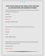 WITS ACTUAL EXAM ACTUAL EXAM LATEST 2024-2025 ALL 500 QUESTIONS AND ANSWERS TESTBANK