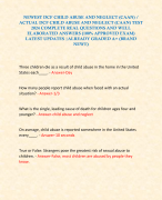 NEWEST DCF CHILD ABUSE AND NEGLECT (CAAN) / ACTUAL DCF CHILD ABUSE AND NEGLECT (CAAN) TEST 2024 COMPLETE REAL QUESTIONS AND WELL ELABORATED ANSWERS (100% APPROVED EXAM) LATEST UPDATES |ALREADY GRADED A+ (BRAND NEW!!)