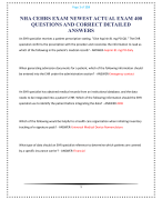 NHA CEHRS EXAM NEWEST ACTUAL EXAM 400 QUESTIONS AND CORRECT DETAILED ANSWERS