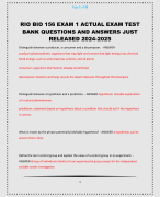 RIO BIO 156 EXAM 1 ACTUAL EXAM TEST BANK QUESTIONS AND ANSWERS JUST RELEASED 2024-2025