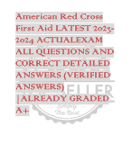 American Red Cross  First Aid LATEST 2023- 2024 ACTUALEXAM  ALL QUESTIONS AND  CORRECT DETAILED  ANSWERS (VERIFIED  ANSWERS)  |ALREADY GRADED  A+