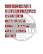 NSG 526 Exam 1 MIDTERM PRACTICE  EXAM WITH  QUESTIONS &  CORRECT ANSWERS  LATEST 2024  EXAMS