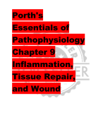 Porth's  Essentials of  Pathophysiology  Chapter 9  Inflammation,  Tissue Repair,  and Wound  Healing Test  Bank